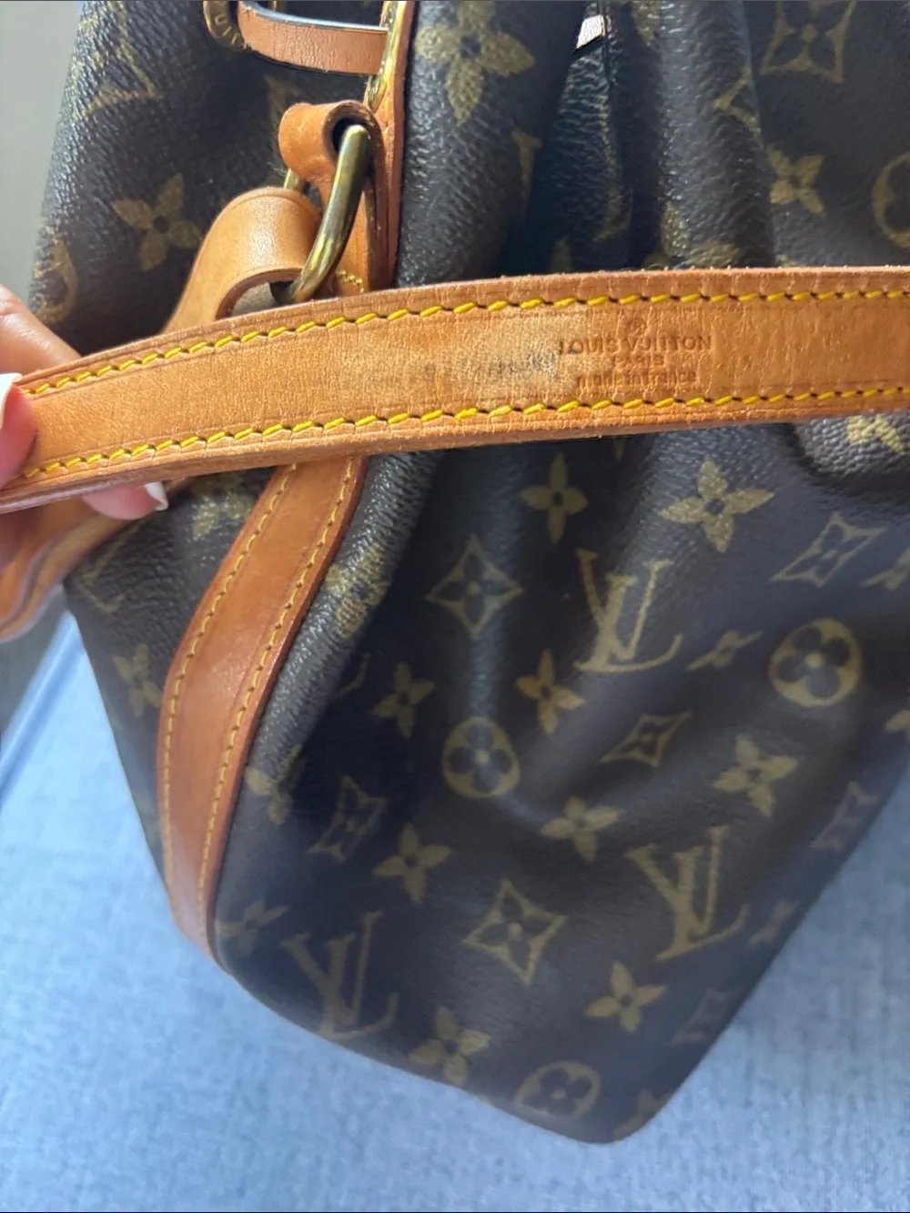 Louis Vuitton Monogram Canvas Drawstring Hobo in Brown and Tan